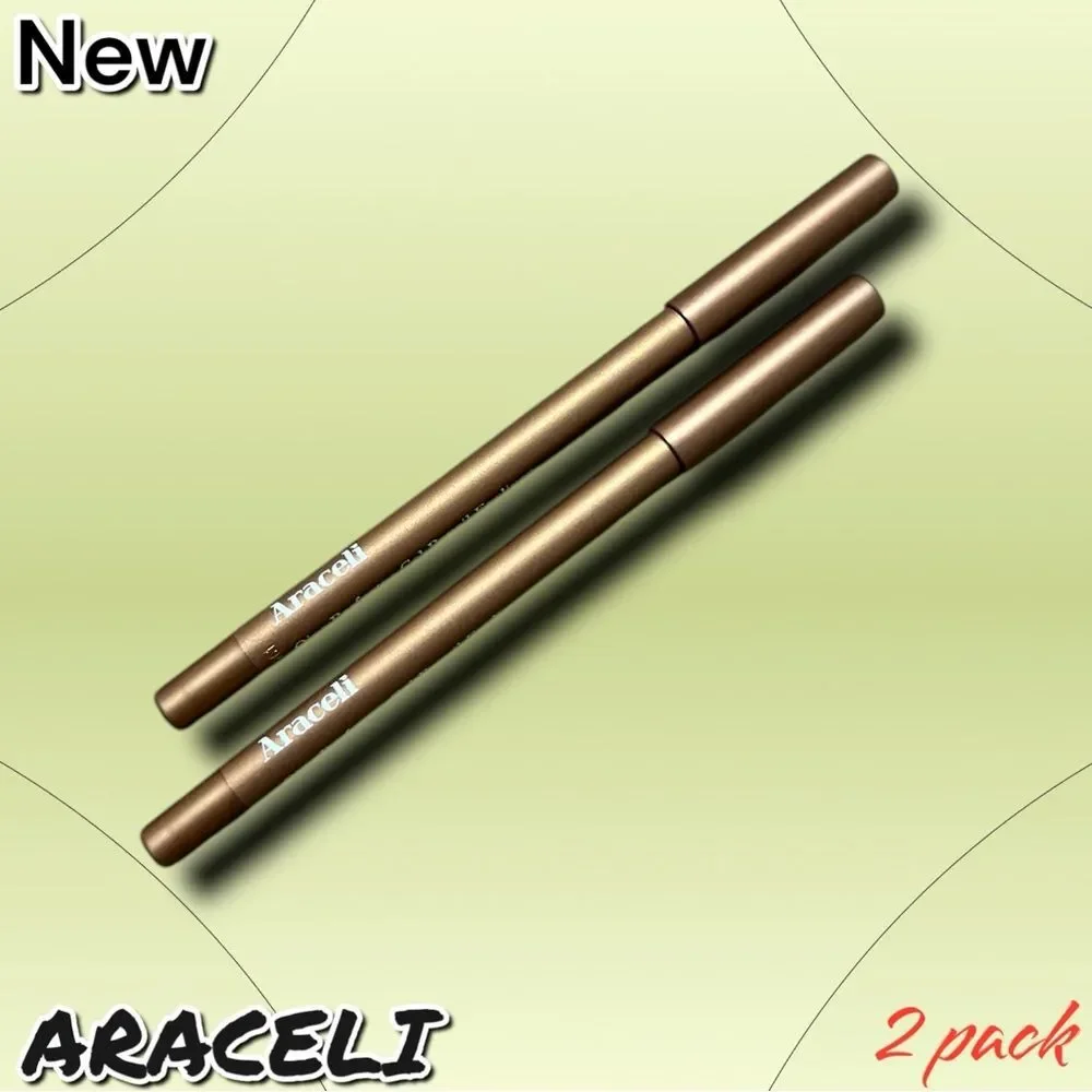 New ARACELI Ojos Perfectos Gel Pencil Eyeliner Makeup - Gold - 2 pack